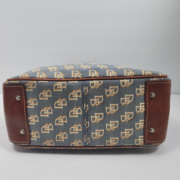 Dooney & Bourke Monogram Signature Logo Women's Brown and Tan Satchel Purse - Picture 5 of 12
